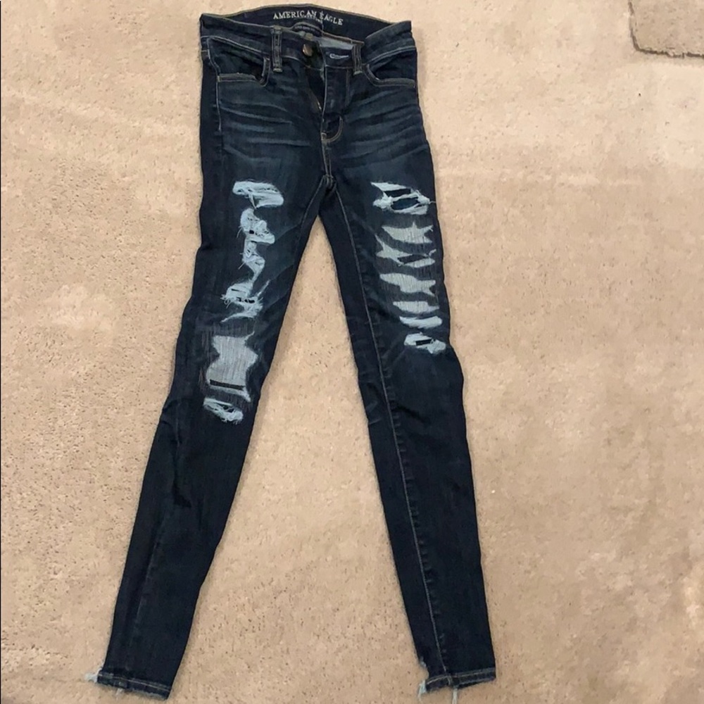 American eagle high rise/waisted jeans